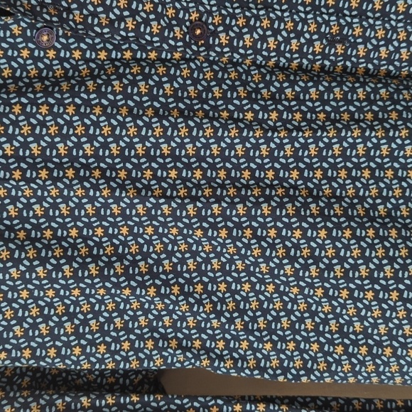 Nickel & Iron Navy Blue Abstract Print Long Sleeve Button Up Size Medium - Picture 3 of 8